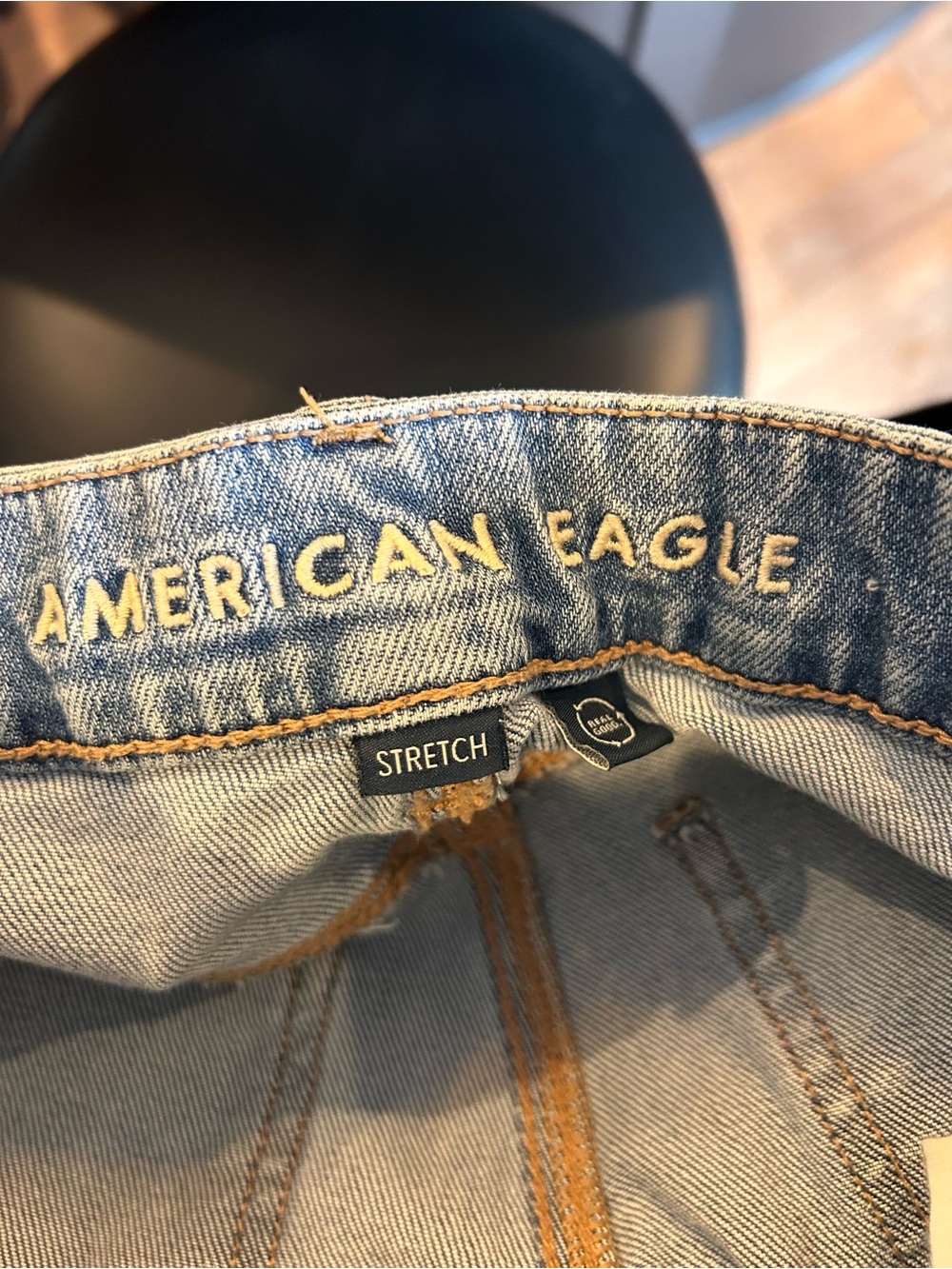 American Eagle Outfitters Light Blue Wide-Leg Cargo Jeans - Picture 8 of 9